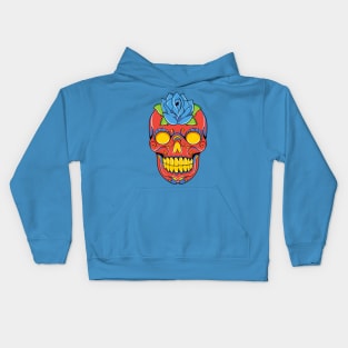 Bright Dia De Los Muertos Sugar Skull Kids Hoodie